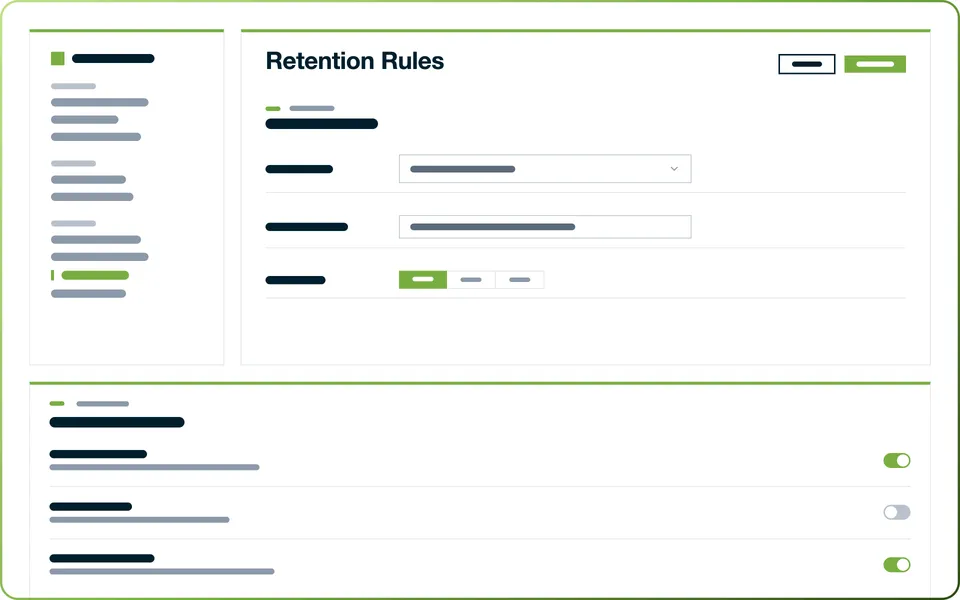 Settings Retention Rules | FAST LTA